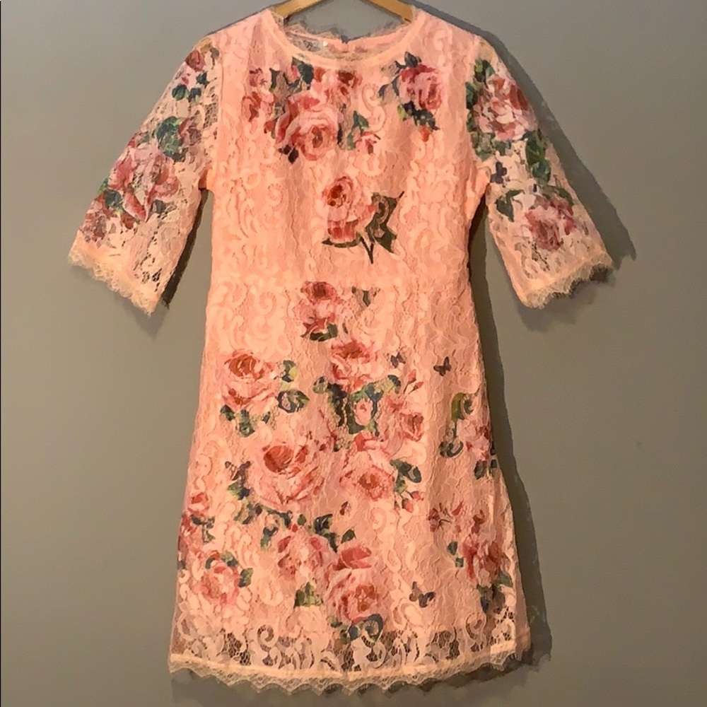 Gorgeous romantic pink YYFS lace dress